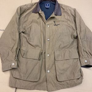 Vintage Rockport Men's M‎ Jacket Winter Coat Button Up Tan/Brown Nylon Cotton